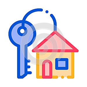 Key With Keyfob In Building Form Vector Sign Icon photo