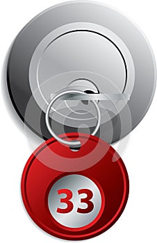 Key with keyholder in the lock