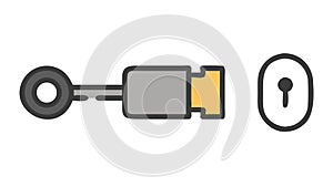 Key and Keyhole Icon, Security and Access Symbol, vector design Generative AI