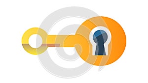 Key and Keyhole Security Access Unlock Solution Vector, vector design Generative AI