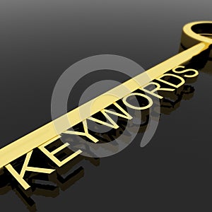 Key With Keywords Text As Symbol For SEO