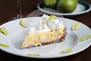 Key Lime Pie on decorated plate