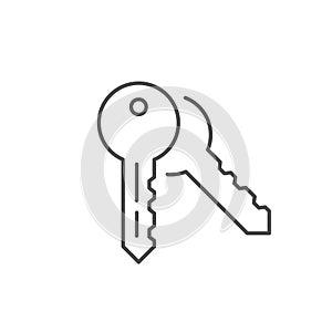 Key line icon or security concept