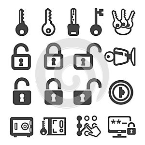 Key,lock icon set