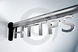 Key lock keyhole https 3D Illustration
