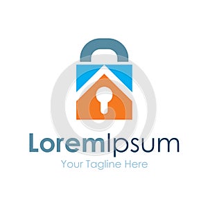 Key lock real estate bussiness element icon logo photo