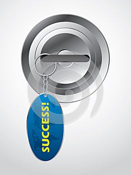 Key in lock with success keyholder