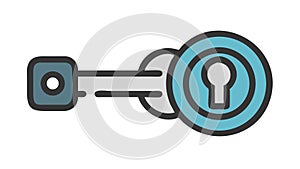 Key and Lock System: Security, Access, and Protection, vector design Generative AI