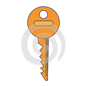 Key locked security symbol blue lines
