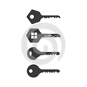 Key logo template vector icon illustration