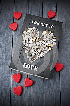 Key Love Book Hearts