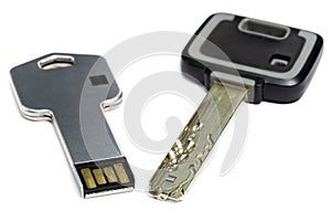 Key mechanical, crack-resistant, with high extent of protection, and a key electronic with a microchip