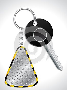 Key with metallic keyholder