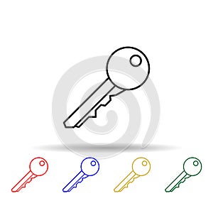 key multi color style icon. Simple thin line, outline vector of web icons for ui and ux, website or mobile application