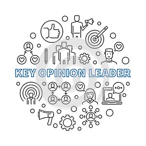 Key Opinion Leader linear vector KOL round outline illustration