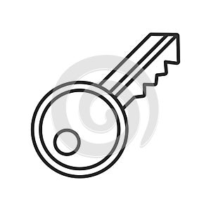 Key Outline Flat Icon on White