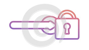 Key and Padlock Security Outline Icon, vector design Generative AI