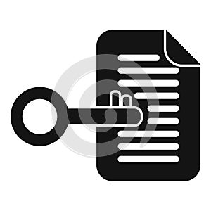 Key paper approve icon simple vector. Person access