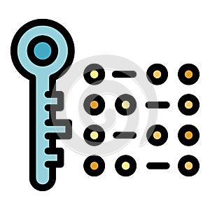 Key password icon color outline vector