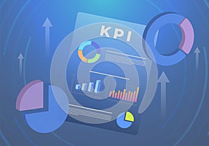 Key Performance Indicator - KPI Business concept illustration. Company management, growth indicators vector icon and