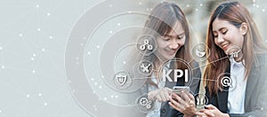 Key Performance Indicator KPI using Business Background with i