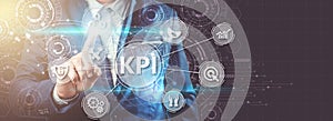 Key Performance Indicator KPI using Business Background with i