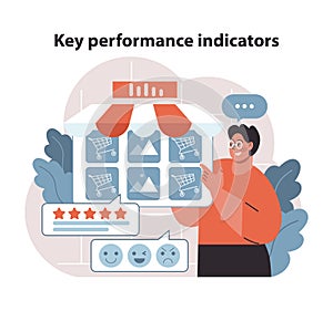 Key Performance Indicators in Retail. Detailed monitoring of customer satisfaction and sales metrics.