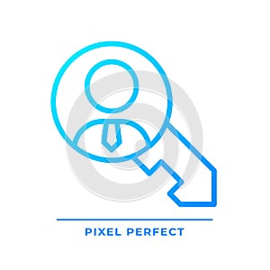 Key person pixel perfect gradient linear vector icon