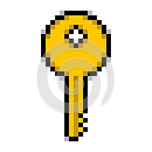 Key pixel art icon on white background