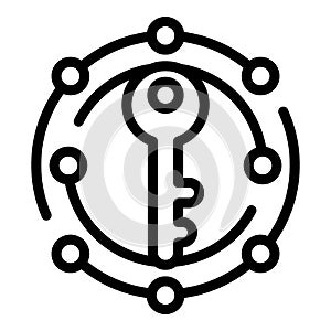 Key point icon outline vector. List check