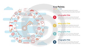 key points concept for infographic template banner with four point list information