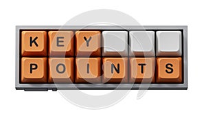 Key points symbol. Computer keyboard keys with words Key points.Key points concept.