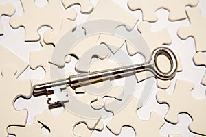 Key on puzzle pieces