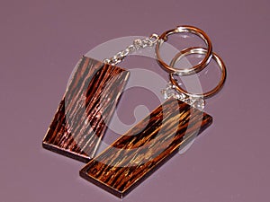 The key ring is made from precious Wenge wood. Handmade