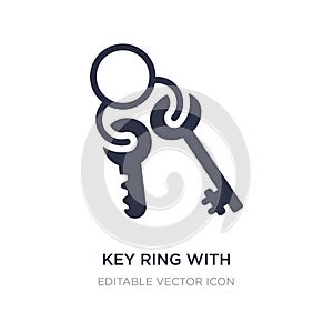 key ring with two keys icon on white background. Simple element illustration from Tools and utensils concept