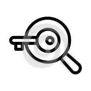 Key search vector thin  line icon