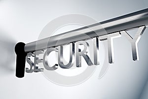 Key security lock keyhole secure 3D Illustration