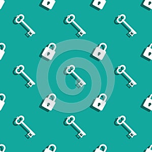 Key And Security Lock Seamless Decorative Background