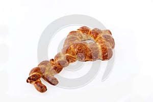 Key shape challah bread