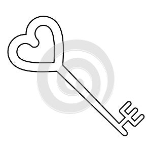 Key shaped heart style outline photo