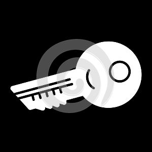 Key simple vector icon. Black and white illustration of key. Solid linear icon.