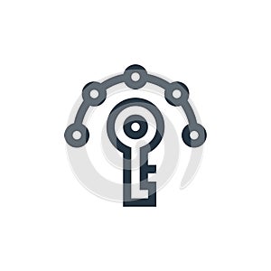 key skills vector icon isolated on white background. Outline, thin line key skills icon for website design and mobile, app