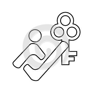 Key Solution Commitment Teamwork Together Outline Logo