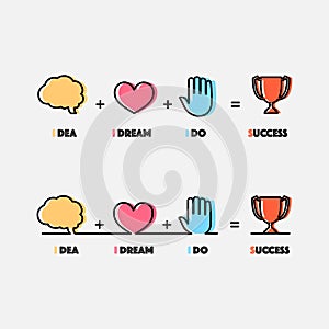 Key of success concept icons