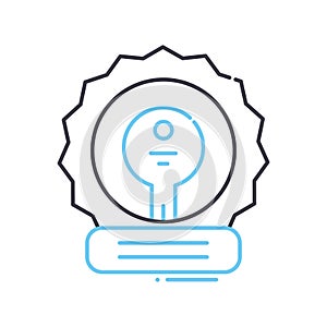 key success concept line icon, outline symbol, vector illustration, concept sign