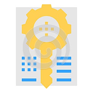 Key success icon flat color vector illustration . business symbol