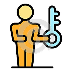 Key success icon vector flat