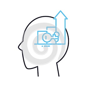 key success mind line icon, outline symbol, vector illustration, concept sign