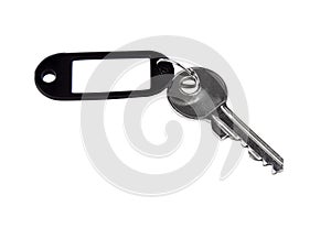 Key tag and door key.