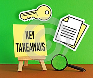 Key takeaways are shown using the text
